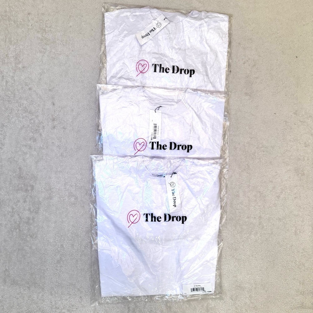 Lot Of 3 NWT White Tshirts - “The Drop” Sydney - Plain White Tshirt - XXS